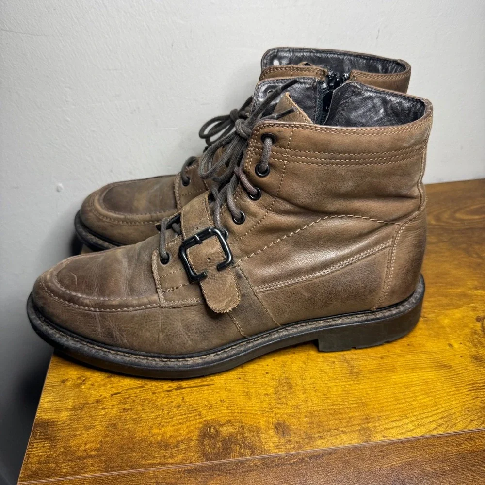 Johnston & Murphy Karnes Moc Toe Boots Mens Size 10 Brown 20-0692